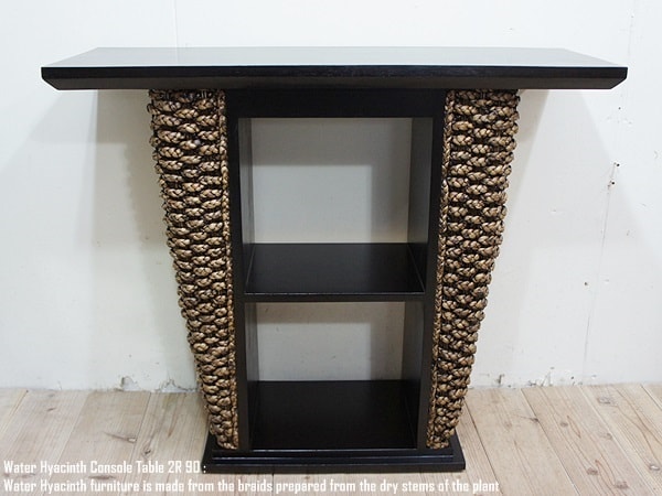 チーク&ウォーターヒヤシンス コンソールテーブル W90×D32×H75cm【送料無料】アジアン家具 バリ家具 飾り棚 玄関 エントランス チーク材 ナイトテー...