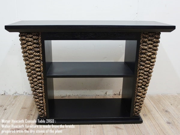 チーク&ウォーターヒヤシンス コンソールテーブル2R60DB ダークブラウン【送料無料】アジアン家具 バリ家具 飾り棚 玄関 エントランス チーク材 ナイトテー...