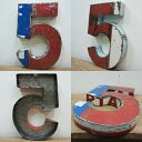 スチール製 数字 ナンバー オブジェ『5』高さ50cmクラス 厚さ6cm 壁掛け金具付 インテリア ドラム缶再生 切り文字 イニシャル ブリキ 店舗看板 アンテ...