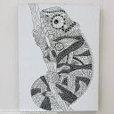 ドットアート 80cm × 60cm カメレオン ドットペインティング 白 モダンアート アジアンアート 手描き 絵画 アートパネル バリ絵画 バリアート ウォールデコレーション 飾り 壁掛け 壁飾り リゾート インテリア オブジェ おしゃれ 玄関 新築祝い プレゼント 癒し リビング
