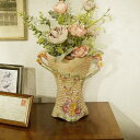 セール★英国アンティークArthur Wood アーサーウッド ダブルハンドル ベース 花瓶 アールデコ Garden Wall S127