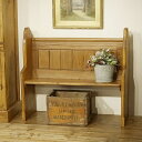 セール★英国イギリスアンティーク家具 1900年代 ベンチ チャーチベンチ ヴィクトリアン Church Bench パイン材無垢 B228W