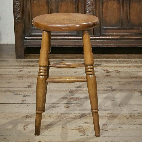 英国イギリスアンティーク家具 スツール カウンター椅子 カフェ ビーチ材 B487