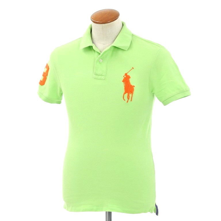 【中古】ポロラルフローレン Polo Ralph Lauren 鹿の子コットン ビッグポニー 半袖ポロシャツ ライトグリーン【サイズM】【GRN】【S/S】【状態ランクC】【メンズ】【10703-956330】[2011BPD]