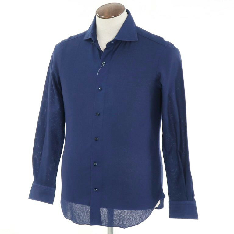 【新品】ヴィンツェンツォ ディ ルジエッロ Vincenzo di Ruggiero コットンメッシュ ホリゾンタルカラーシャツ ネイビー【サイズ41】【NVY】【S/S】【状態ランクN】【メンズ】【10602-956078】のサムネイル