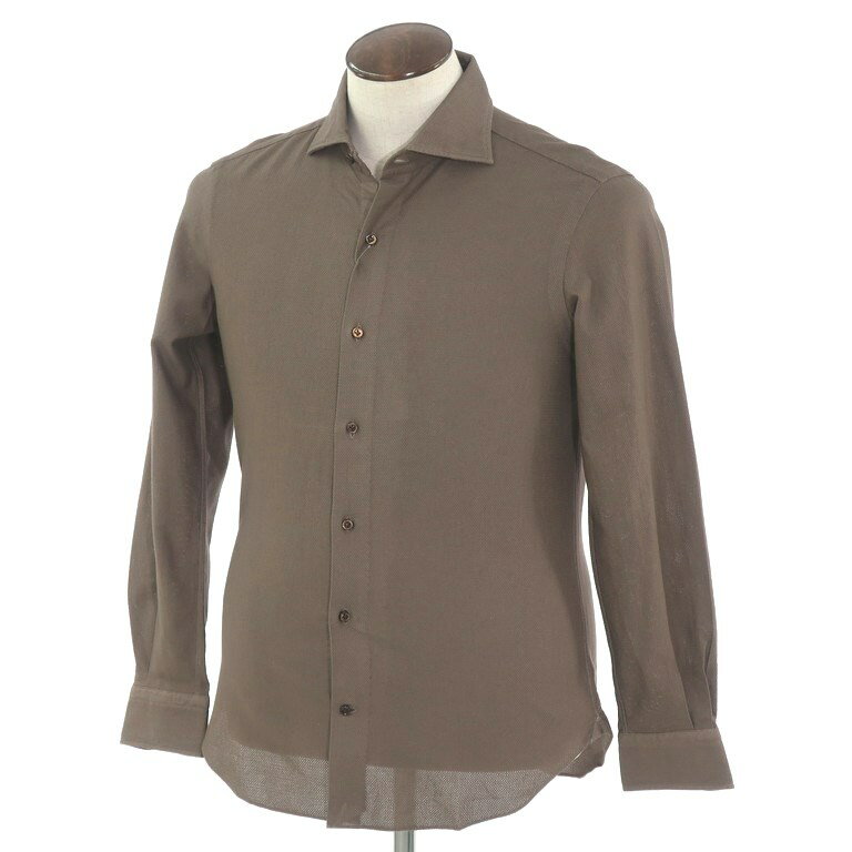 【新品】ヴィンツェンツォ ディ ルジエッロ Vincenzo di Ruggiero コットンメッシュ ホリゾンタルカラーシャツ アッシュブラウン【サイズ41】【BRW】【S/S】【状態ランクN】【メンズ】【10602-956078】のサムネイル
