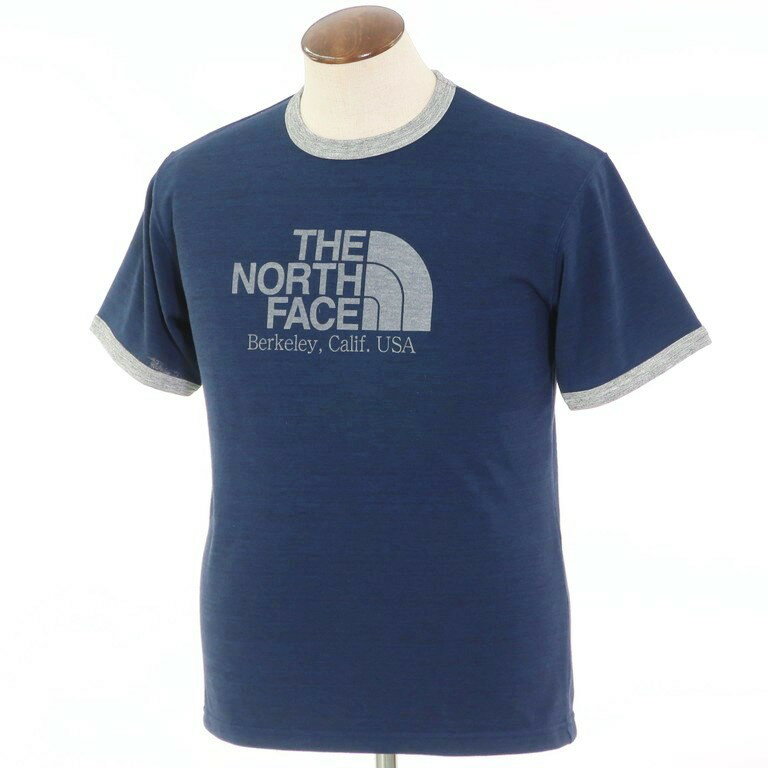 【中古】ノースフェイス THE　NORTH　FACE ポリエステル プリント 半袖Tシャツ ネイビー×メランジグレー【サイズL】【NVY】【S/S】【状態ランクA】【メンズ】【10702-955990】