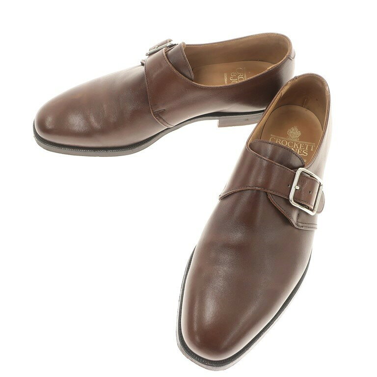 【中古】クロケット ＆ ジョーンズ CROCKETT&JONES PORTSMOUTH シングルモンク ドレスシューズ ブラウン【サイズ6 E】【BRW】【S/S/A/W】【状態ランクB】【メンズ】【11101-955373】[DPD]
