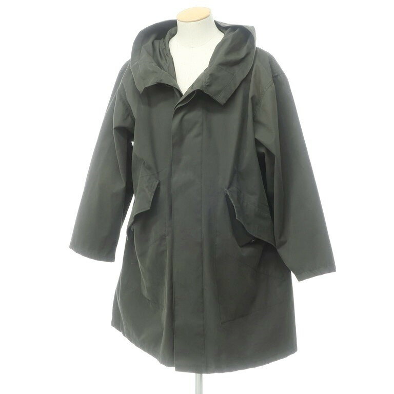 【中古】アンドゥムルメステール ANN DEMEULEMEESTER コットン 比翼仕立て フーデッドコート ダークオリーブ【サイズXXS】【GRN】【S/S/A/W】【状態ランクB】【メンズ】【10399-955318】[2206APD]