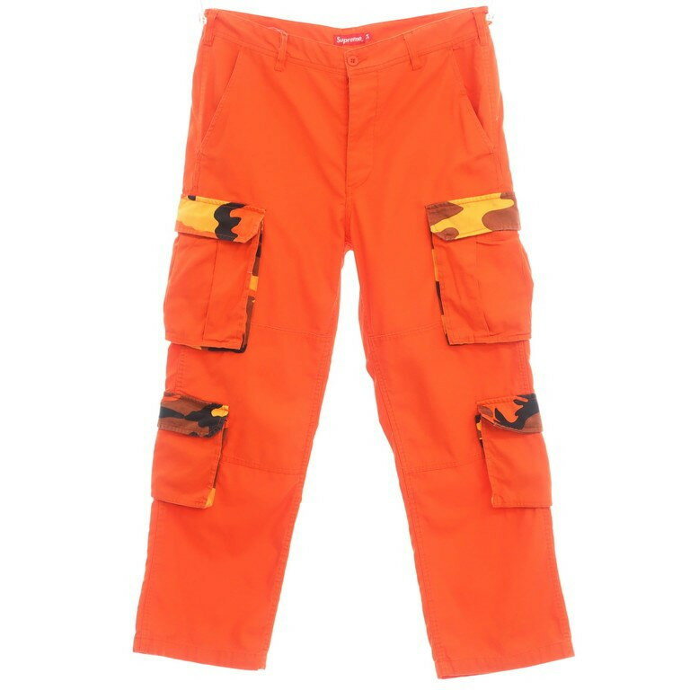 【中古】シュプリーム Supreme 2022年春夏 Cargo Pant カモフラージュ柄 コットン カーゴパンツ オレンジ【サイズ34】【ORG】【S/S/A/W】【状態ランクB】【メンズ】【10999-955267】