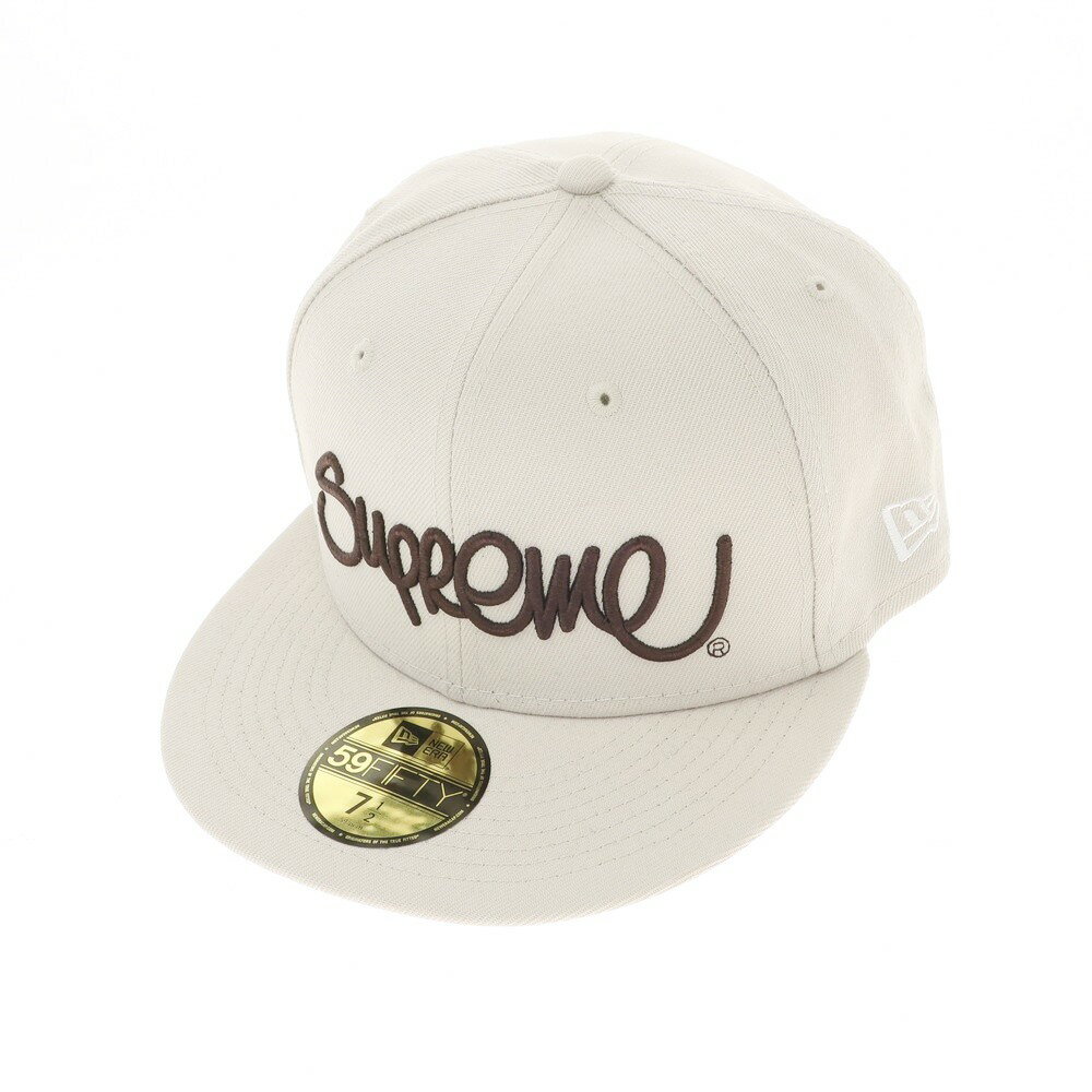 【中古】【未使用】シュプリーム Supreme 2022年春夏 Handstyle New Era ポリエステル ベースボールキャップ アイボリー【サイズ7 1/2】【WHT】【S/S/A/W】【状態ランクS】【メンズ】【779080】