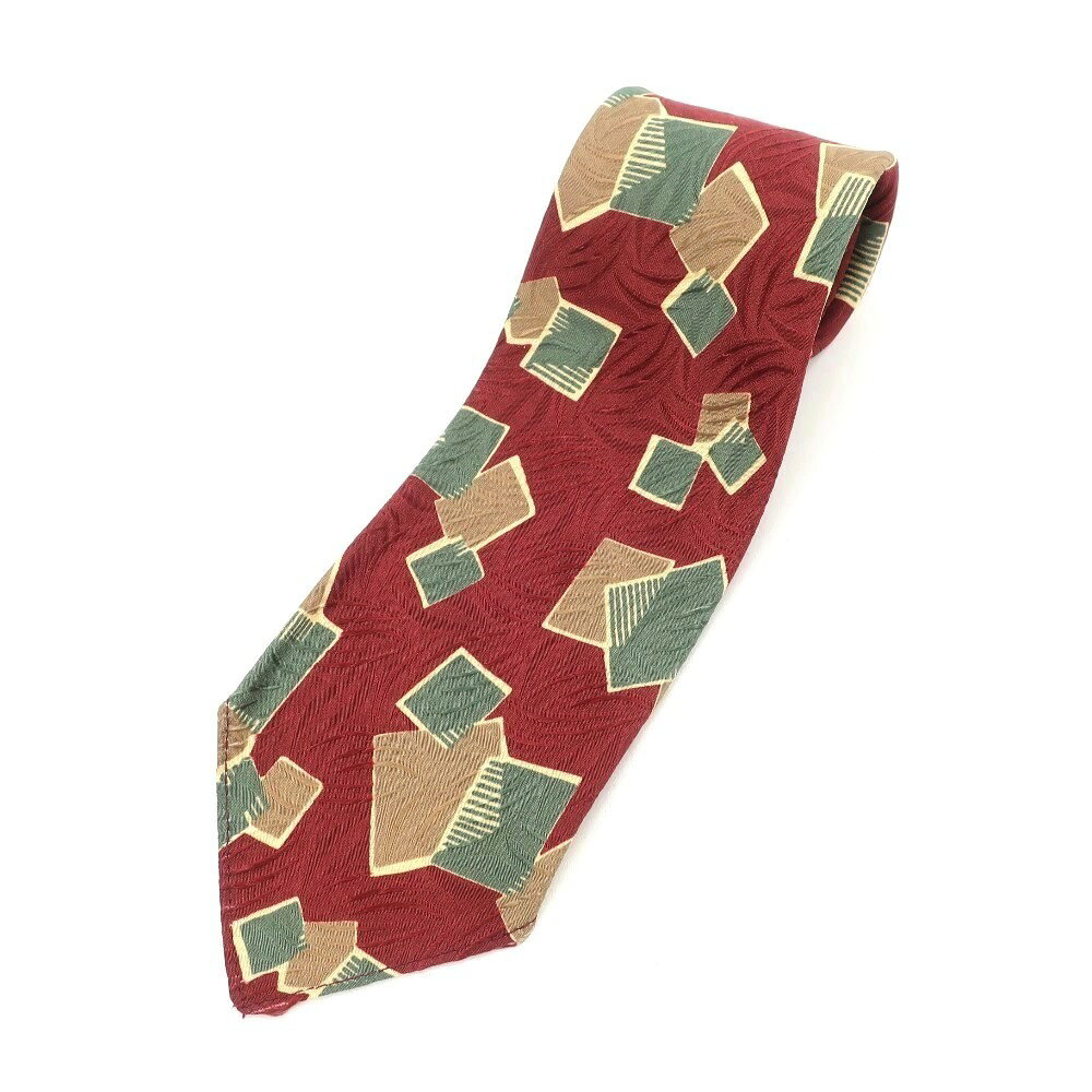 【中古】ダブルアールエル RRL プリント シルク ネクタイ マルーン【RED】【S/S/A/W】【状態ランクA】【メンズ】【778978】