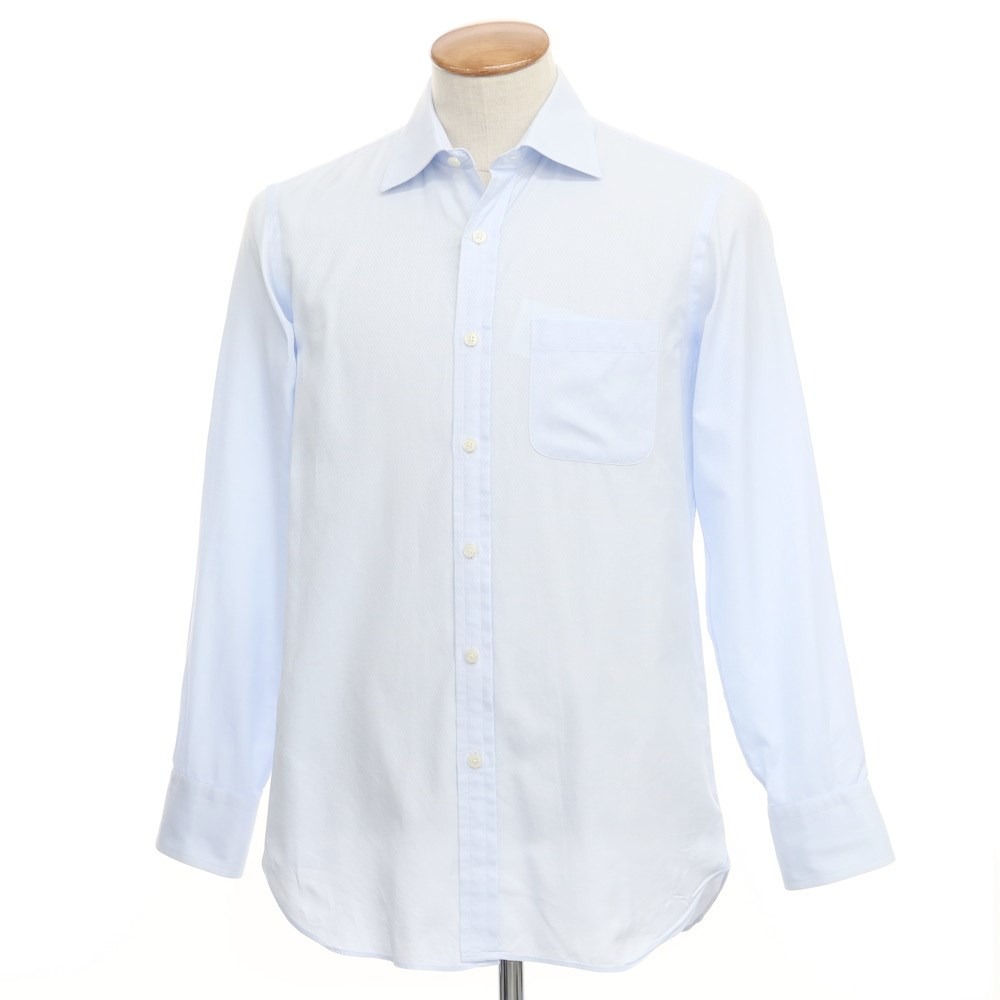 【中古】アクアスキュータム Aquascutum コットン セミワイドカラー ドレスシャツ ライトブルー【サイズ39】【BLU】【S/S/A/W】【状態ランクB】【メンズ】【769695】