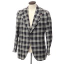 【中古】イザイア ISAIA ウールシルクリネン チェック