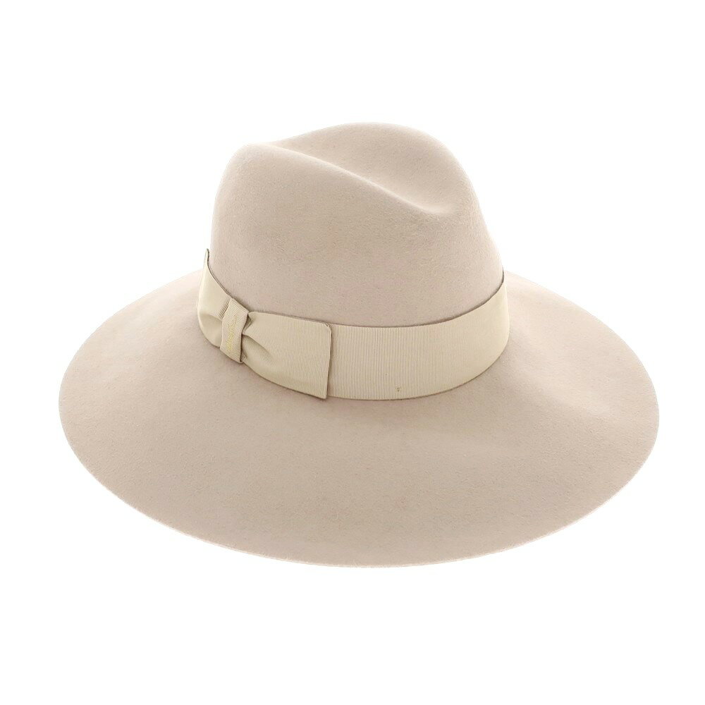 【新品】ボルサリーノ Borsalino ラビットファー 中折れフェルトハット ピンクベージュ【サイズM】【PNK】【A/W】【状態ランクN】【メンズ】【768995】[EPD]