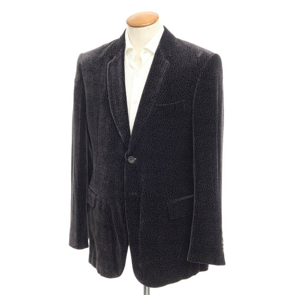 【中古】ジョルジオアルマーニ GIORGIO ARMANI レーヨンシルク 2B ジャケット ブラックxグレー【サイズ48】【BLK】【A/W】【状態ランクB】【メンズ】【768983】 APD[EPD]