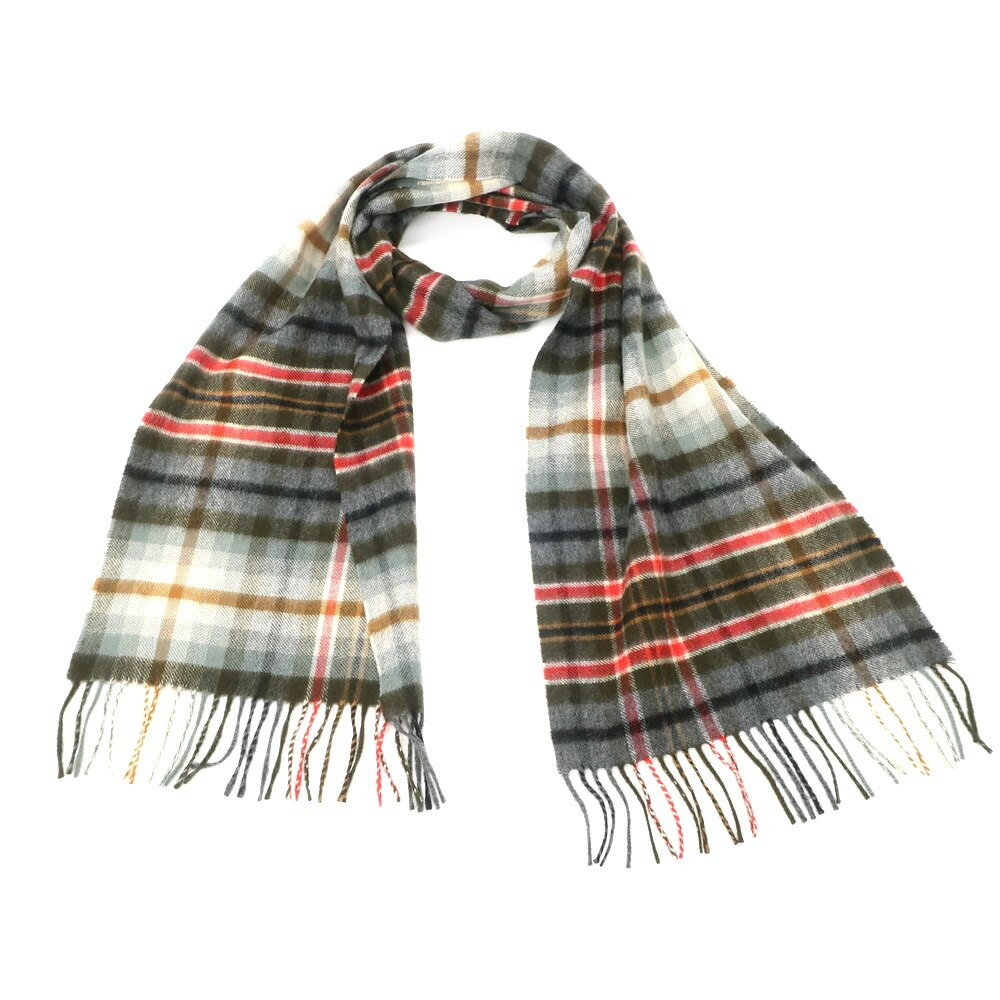 【中古】ジョンストンズ JOHNSTONS カシミヤ チェック フリンジマフラー マルチカラー【MLT】【A/W】【状態ランクB】【メンズ】【768976】[EPD]