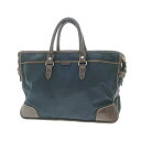 【中古】ステファノマーノ STEFANOMANO ナイロン ブリーフケース ネイビーxブラウン【W40xH28.5xD8】【NVY】【S/S/A/W】【状態ラン...