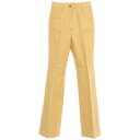【中古】グッチ GUCCI ラムレザー カジュアルスラックスパンツ イエロー【サイズ38】【YEL】【A/W】【状態ランクB】【レディース】【759782】[E...