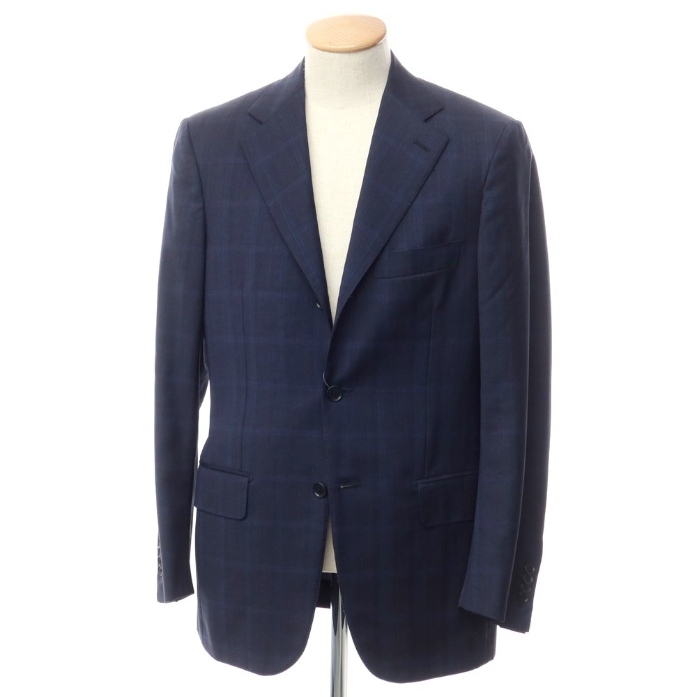 【中古】イザイア ISAIA SIRIO.G ウール チェック テ