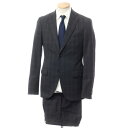 【中古】ディファレンス DIFFERENCE ウールポリエステル チェック 2つボタンスーツ ダークグレーxブルー【サイズ44/74】【GRY】【S/S】【状態...
