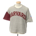 ボートメイクニュークローズ VOTE MAKE NEW CLOTHES HARVARD プリント 半袖Tシャツ グレーxボルドー