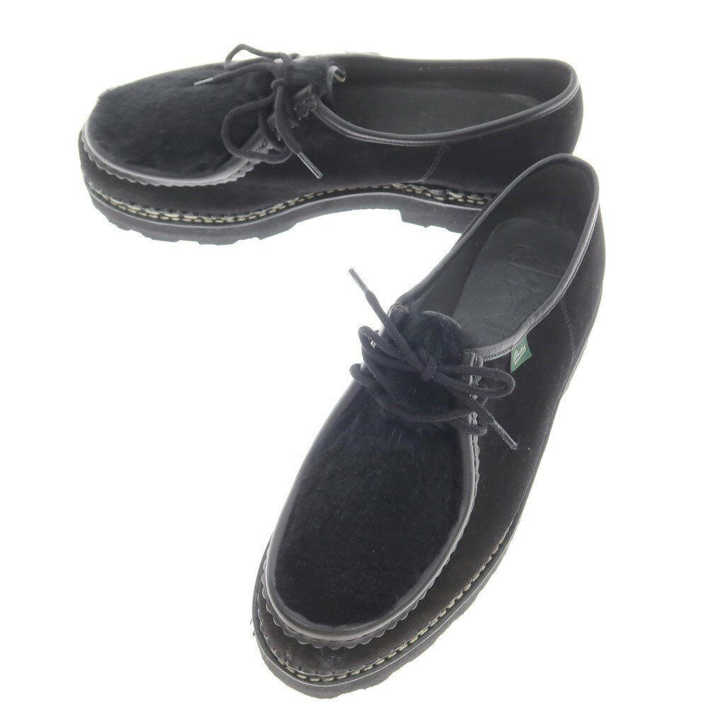 【中古】【未使用】ワイズ Y's × PARABOOT MICHAEL LAPIN ファー チロリアンシューズ ブラック【サイズ41 1/2】【BLK】【S/S/A/W】【状態ランクS】【メンズ】【759570】[CPD]