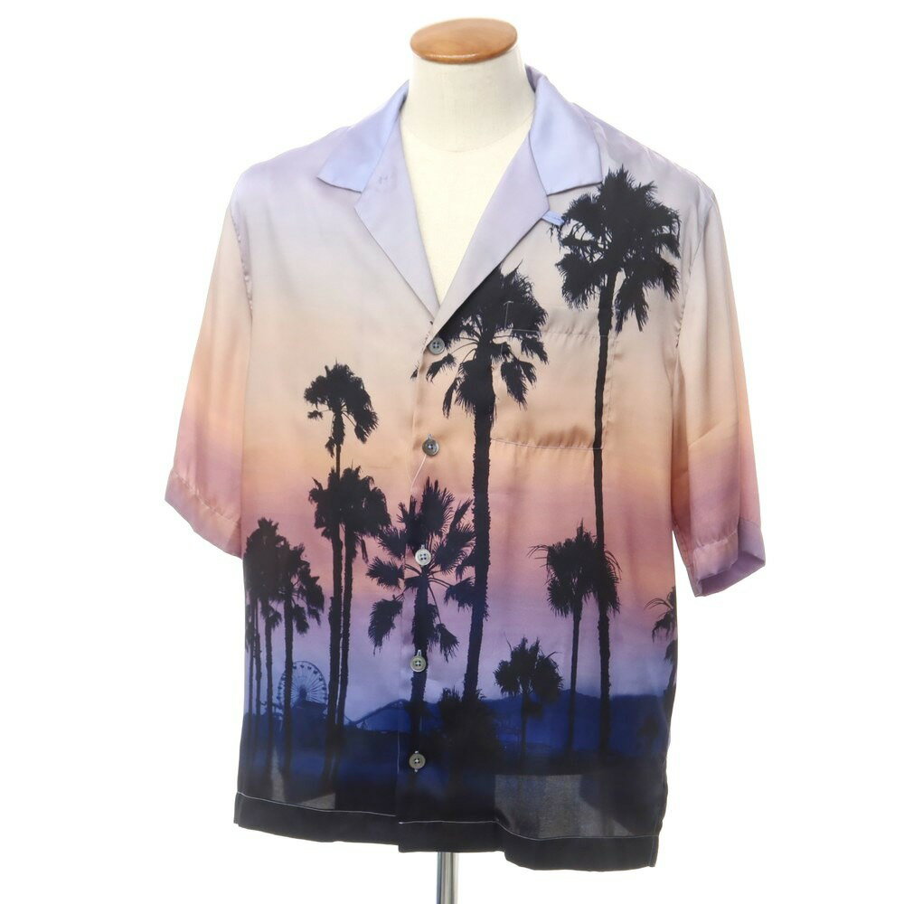 【新品アウトレット】ピーティートリノ PT TORINO ポリエステル オープンカラー 半袖シャツ ピンクパープルxブラック【サイズ40】【PUP】【S/S】【状態ランクN-】【メンズ】【759385】