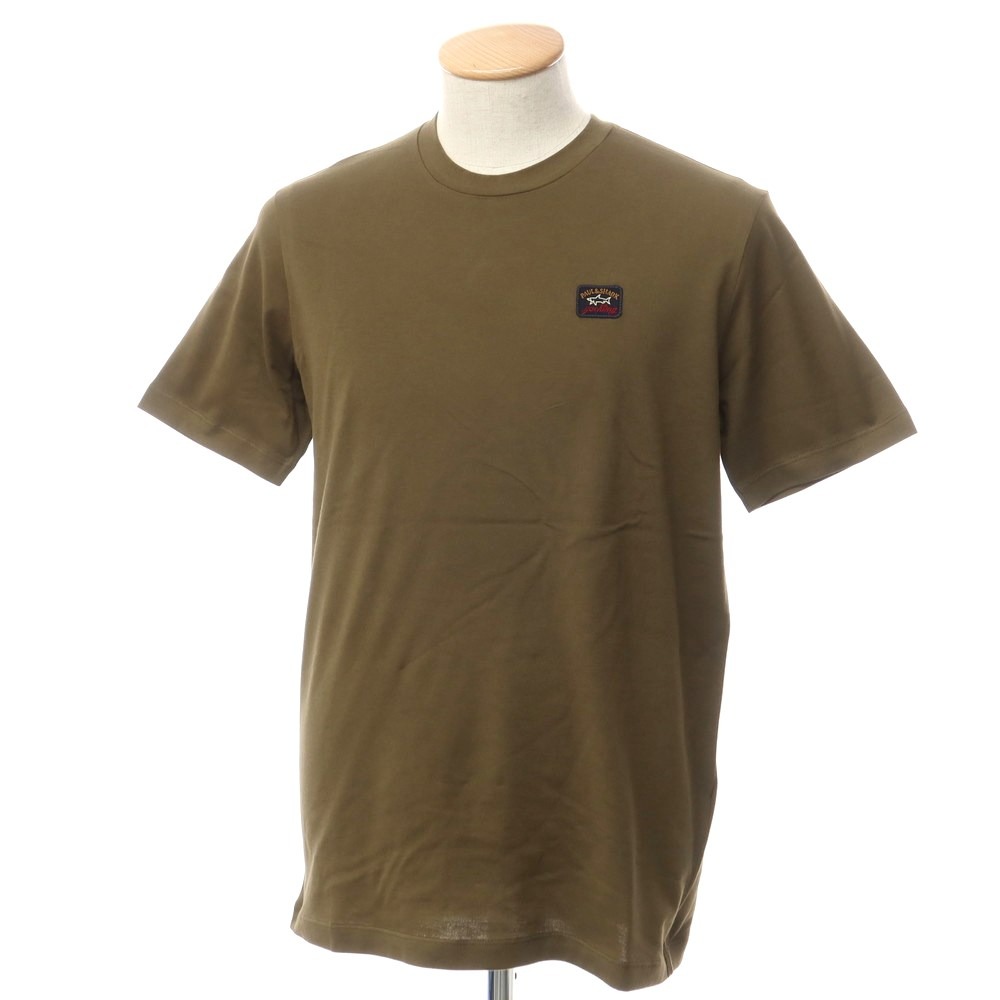 【新品】ポールアンドシャーク PAUL&SHARK ロゴワッペン 半袖Tシャツ オリーブ【サイズS】