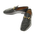 【中古】グッチ GUCCI カーフレザー ホースビット ローファー ブラック【サイズ6.5】【BLK】【S/S/A/W】【状態ランクB】【メンズ】【759187...
