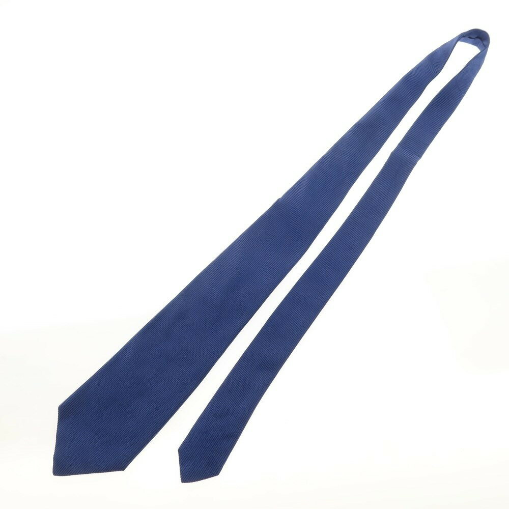 【中古】マニファトーレ クラバッテ Manifatture Cravatte 3つ折り シルク 無地ネクタイ ブルー【サイズ−】【BLU】【S/S/A/W】【状態ランクB】【メンズ】【759184】[EPD]