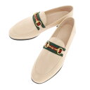 【中古】【未使用】グッチ GUCCI ウェブストライプ ビットローファー ベージュ【サイズ34】【BEI】【S/S/A/W】【状態ランクS】【レディース】【75...