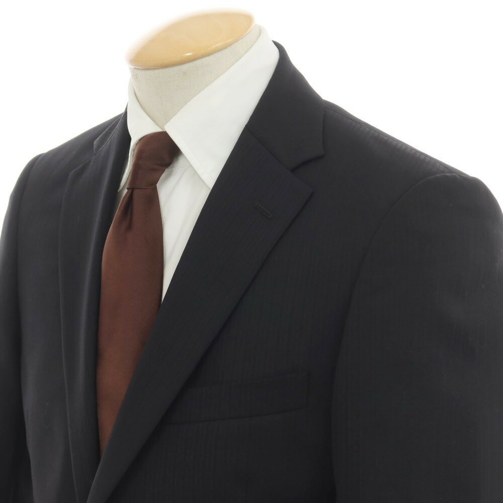 【中古】ヒロコ コシノ HIROKO KOSHINO ウールポリエステル 2つボタンスーツ ブラック【サイズA5】【BLK】【A/W】【状態ランクB】【メンズ】【759079】[DPD]