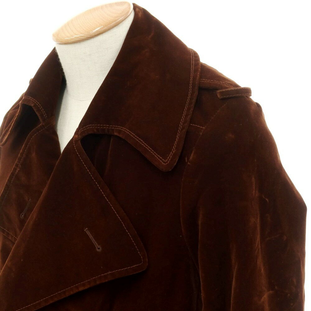 【中古】オート HAUTE コットン ベルベット トレンチコート ブラウン【サイズ44】【BRW】【A/W】【状態ランクC】【メンズ】【758997】[DPD]