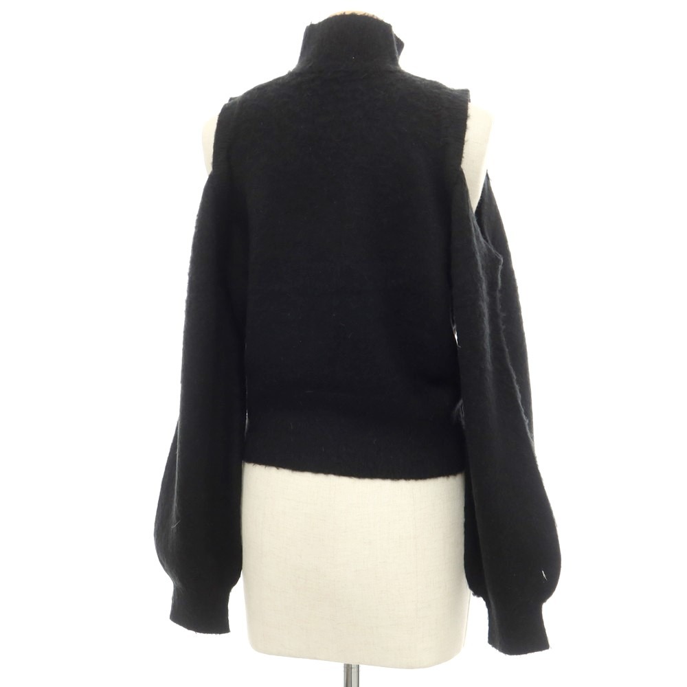 【中古】スナイデル snidel アクリルウールナイロン系 ハイネック オープンショルダー プルオーバーニット ブラック【サイズF】【BLK】【A/W】【状態ランクC】【レディース】【758993】