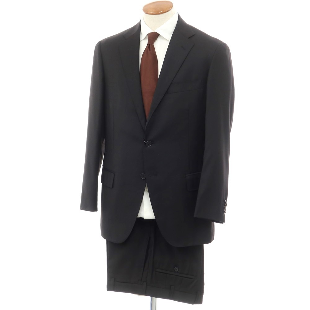 【中古】イセタンメンズ ISETAN MENS SUPER 120'S ウール 3つボタンスーツ ブラック【サイズ94AB4】【BLK】【A/W】【状態ランクC】【メンズ】【758973】[BPD]