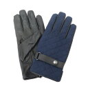 【中古】スーツカンパニー THE SUIT COMPANY キルティング ポリエステル レザー グローブ 手袋 ネイビーxブラック【サイズ24cm】【NVY】【...