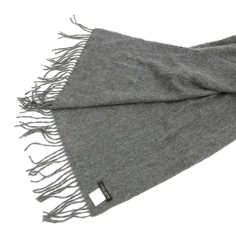 【中古】ユナイテッドアローズ UNITED ARROWS ウールカシミヤ ラビット マフラー グレーxブラウン【GRY】【A/W】【状態ランクB】【レディース】【758891】[BPD]