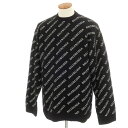 【中古】バレンシアガ BALENCIAGA カシミヤウール クルーネック プルオーバーニット ブラックxホワイト【サイズM】【BLK】【A/W】【状態ランクA】...