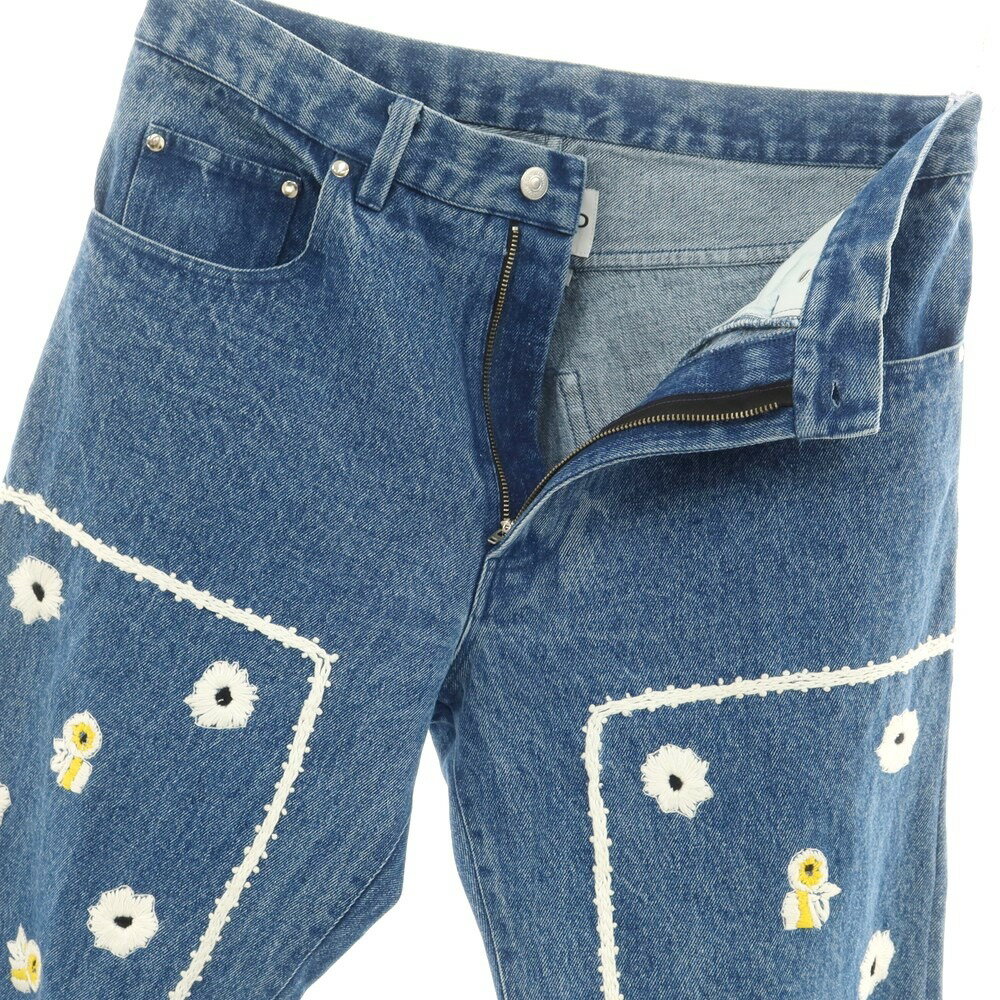 【中古】ノーマティーディー NOMA t.d. Bandana Hand Embroidery ジーンズ デニムパンツ ブルー【サイズ3】【BLU】【S/S/A/W】【状態ランクB】【メンズ】【758791】[DPD]