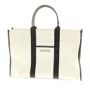 【中古】バレンシアガ BALENCIAGA キャンバス トートバッグ オフホワイトxブラック【W47xH32xD14】【WHT】【S/S/A/W】【状態ランクA...
