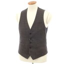 【中古】ラルディーニ LARDINI ウール ベスト ドレス系ジレ グレージュxダークブラウン×ネイビー【サイズ46】【GRY】【A/W】【状態ランクB】【メン...