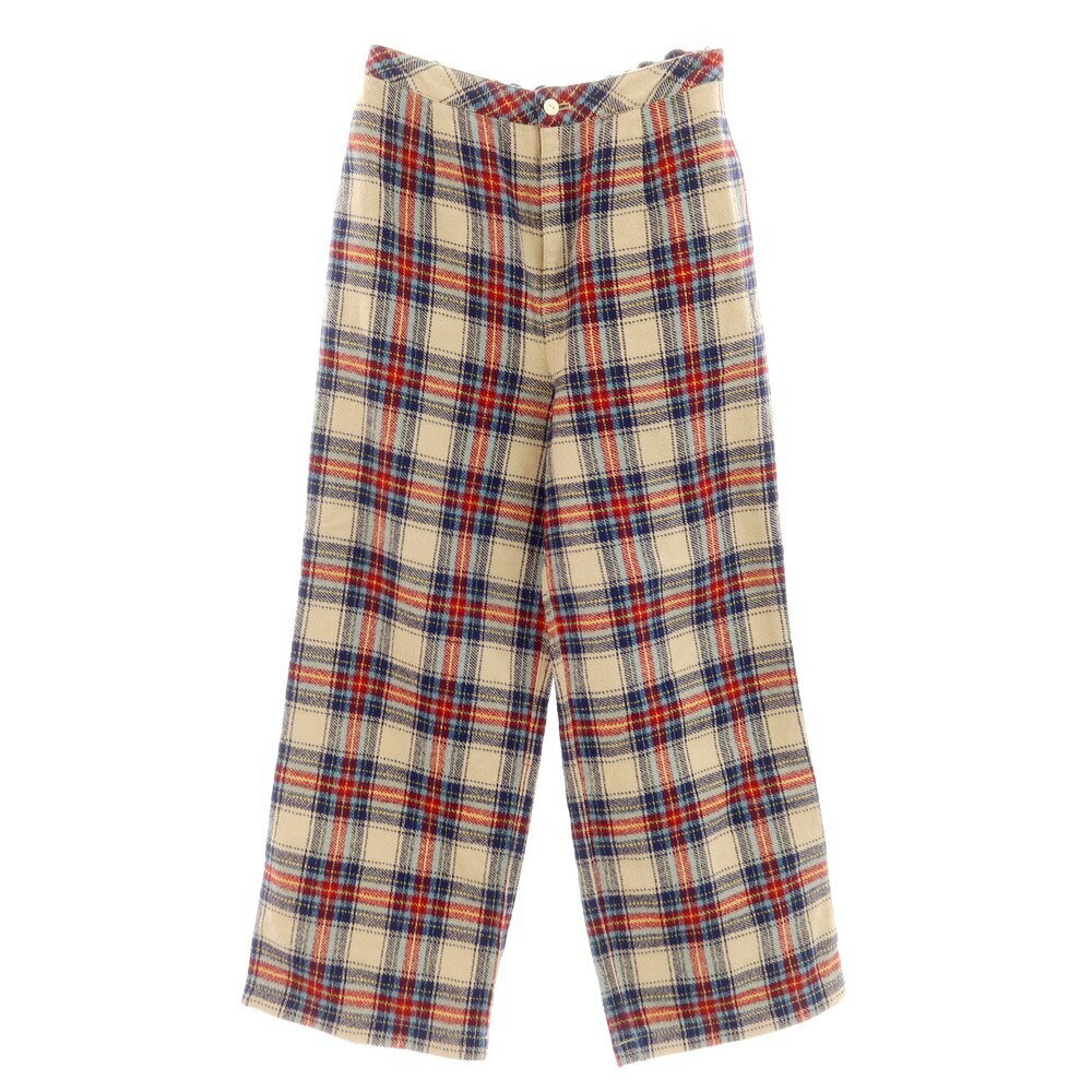 【SALE10%OFF/返品不可】【中古】ビームスボーイ BEAMS BOY コットン チェック イージーパンツ ベージュxネイビー【サイズ表記なし（F）】【BEI】【A/W】【状態ランクB】【レディース】【758779】