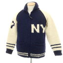 【中古】カナタ KANATA ウール ジップアップ カーディガン ネイビーxアイボリー【サイズ表記なし(S位)】【NVY】【A/W】【状態ランクB】【メンズ】【...