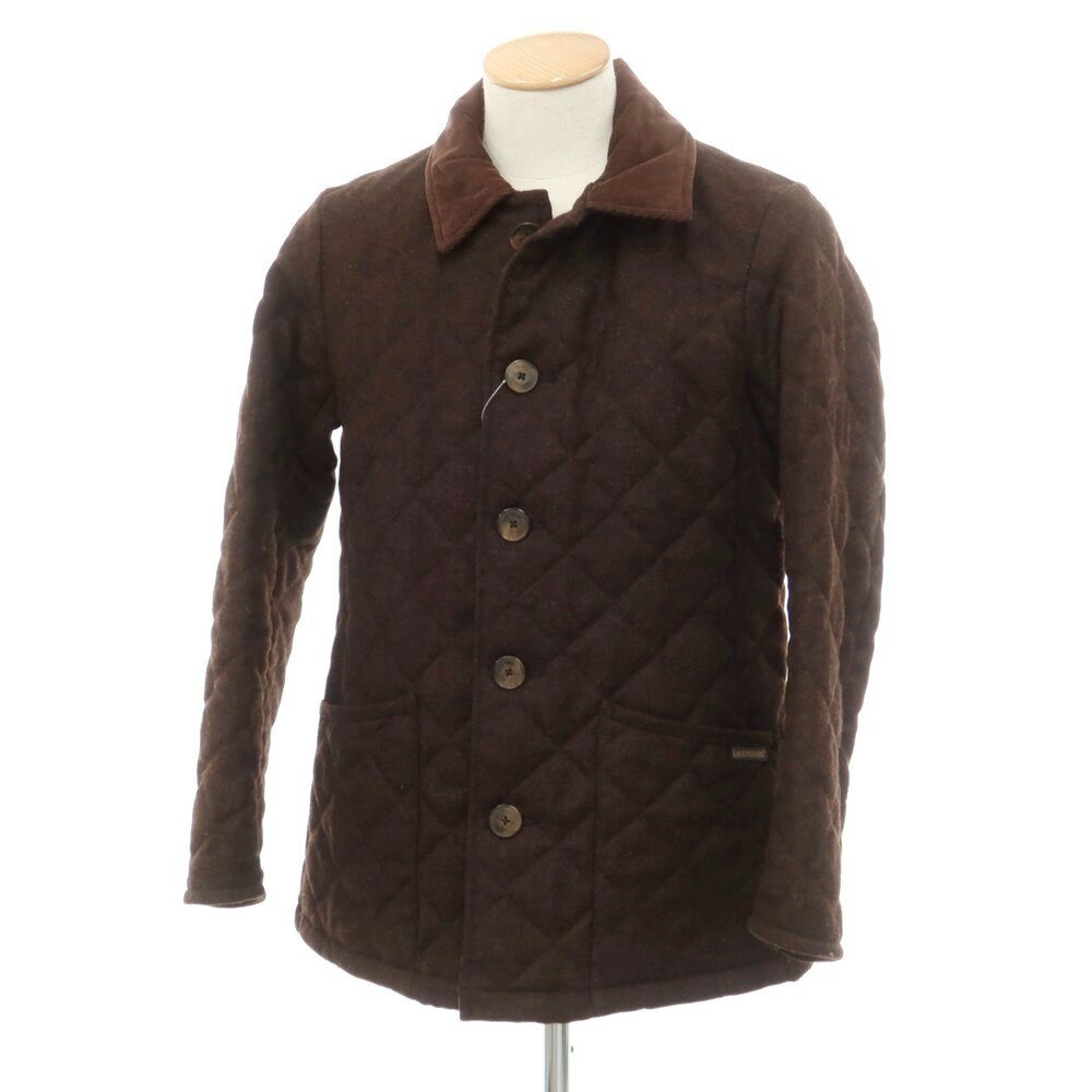 【中古】ラベンハム LAVENHAM ウール キルティングブルゾン ダークブラウン【サイズ34/XS】【BRW】【A/W】【状態ランクB】【メンズ】【749885】