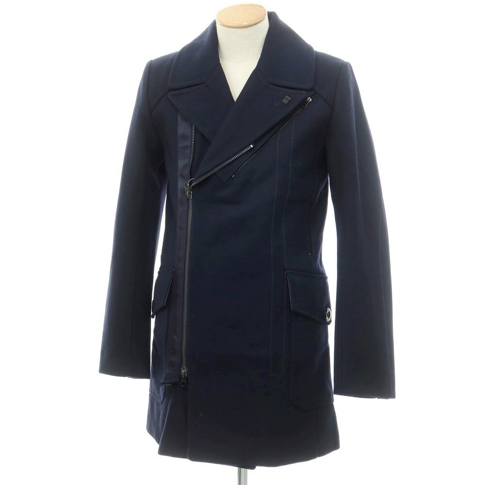 【中古】ジースターロウ G-STAR RAW ウールポリエステル ダブル コート ネイビー【サイズXS】【NVY】【A/W】【状態ランクA】【メンズ】【749786】