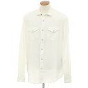 【中古】イレブンティ eleventy コットンウール ウエスタンシャツ ホワイト【サイズ40】【WHT】【S/S/A/W】【状態ランクC】【メンズ】【7496...