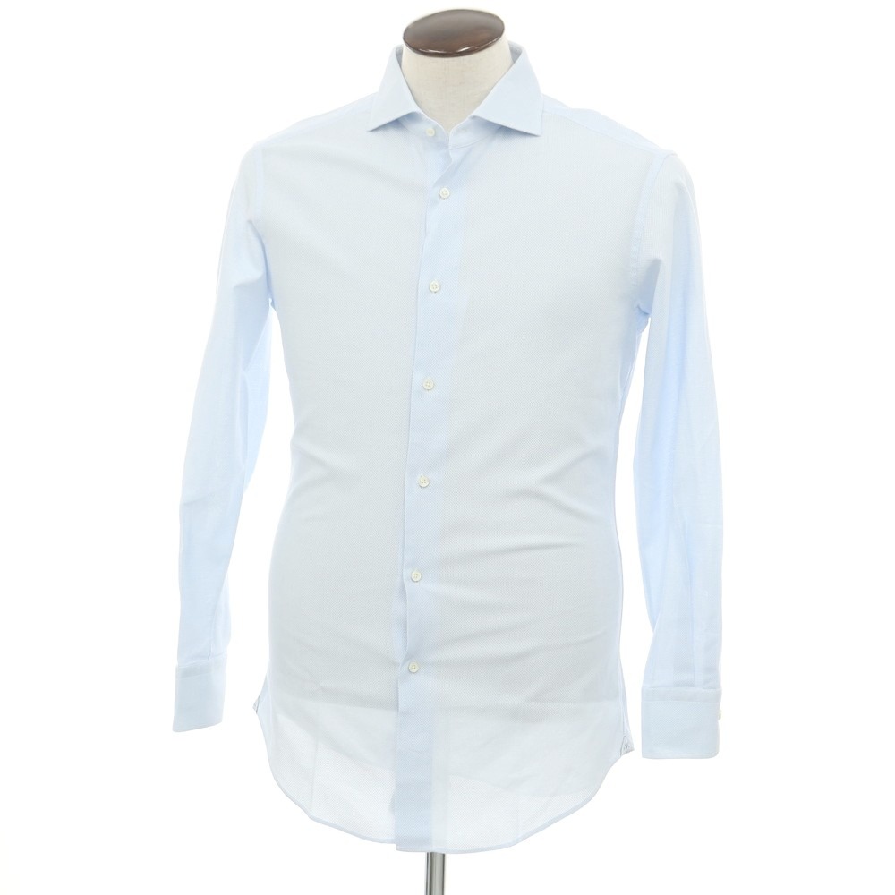 【中古】シップス SHIPS コットン ワイドカラー ドレスシャツ ライトブルー【サイズ41】【BLU】【S/S】【状態ランクB】【メンズ】【749669】