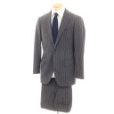 【中古】ビームスエフ BEAMS F Sartello by BEAMS ウール ストライプ 3つボタンスーツ ダークグレーxホワイト【サイズ44】【GRY】【S/S】【状態ランクC】【メンズ】【749596】(4)