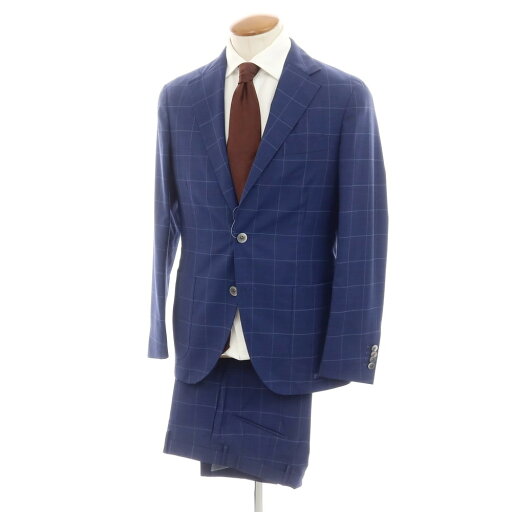 【中古】ボリオリ BOGLIOLI ウール チェック 3つボタンスーツ ライトネイビー【サイズ46】【NVY】【S/S】【状態ランクB】【メンズ】【749596】 【中古】ボリオリ BOGLIOLI ウール チェック 3つボタンスーツ ライトネイビー【サイズ46】【NVY】【S/S】【状態ランクB】【メンズ】【749596】